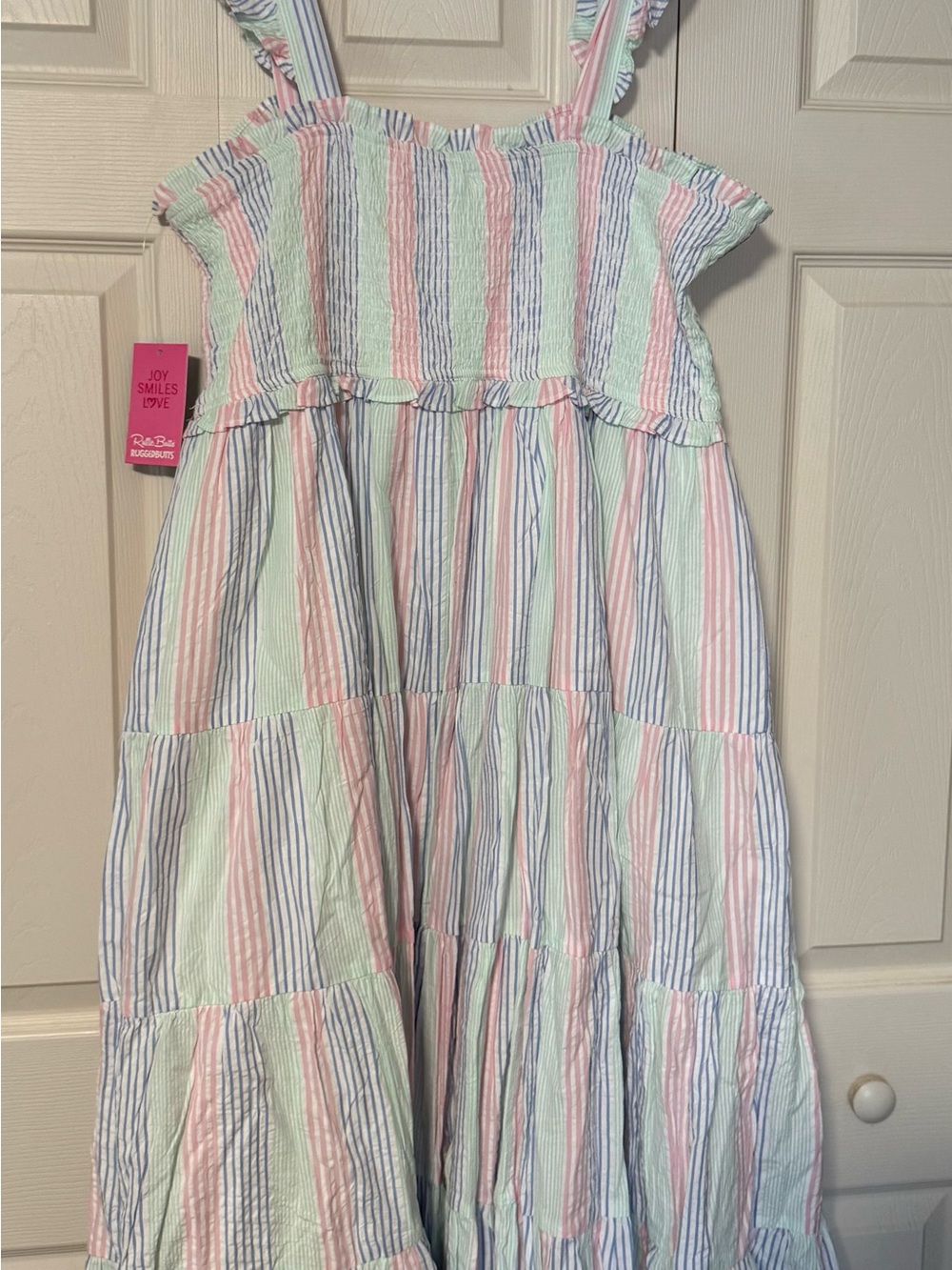 Women’s Pastel Striped Sundress - Pink, Blue & Mint - Picture 5 of 5